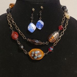 Multi Color Glass bead Necklace New